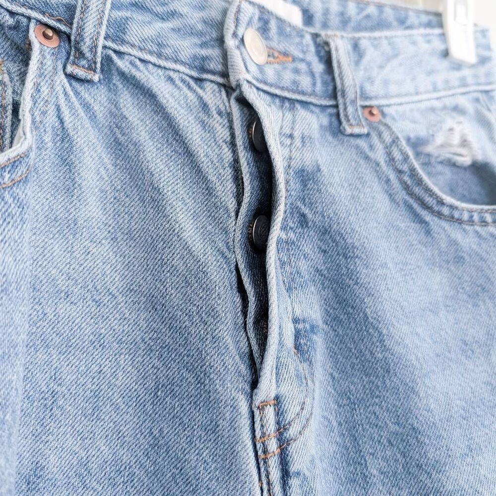 H&M Button Fly Straight Leg Ripped Jeans - Picture 3 of 3